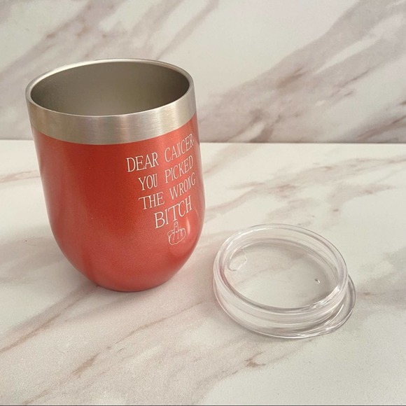 Metallic 12 oz Wine Tumbler with Lid - Picture 5 of 8